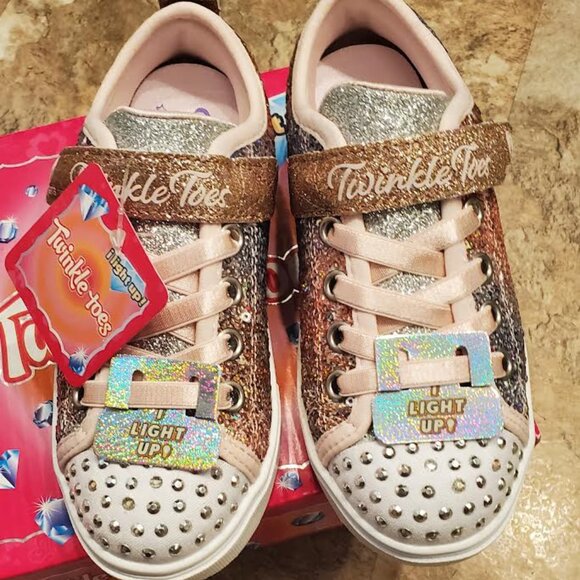 Twinkle Toes-Light Up Twinkle Sparks- Sequin Flash-Girls Size 11 - Picture 2 of 9